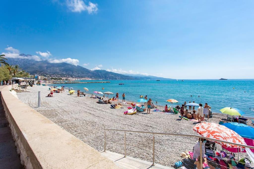 La Perle 2 P Terrasse Vue Mer 1Min Plage Clim Roquebrune-Cap-Martin Buitenkant foto
