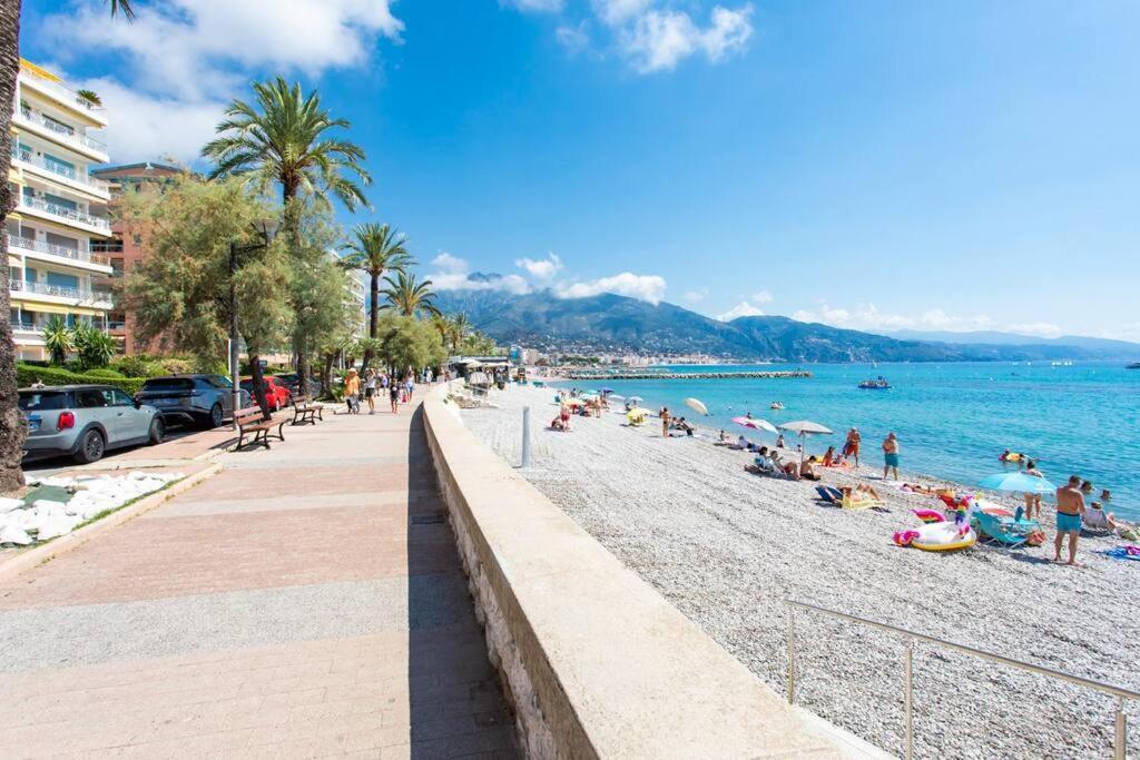 La Perle 2 P Terrasse Vue Mer 1Min Plage Clim Roquebrune-Cap-Martin Buitenkant foto